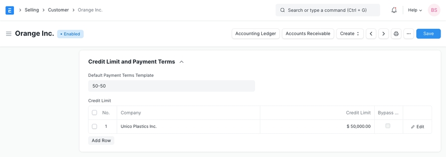 Customer Credit Limit