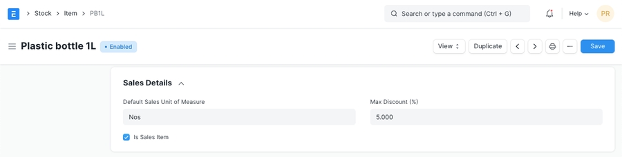 Item Sales Details
