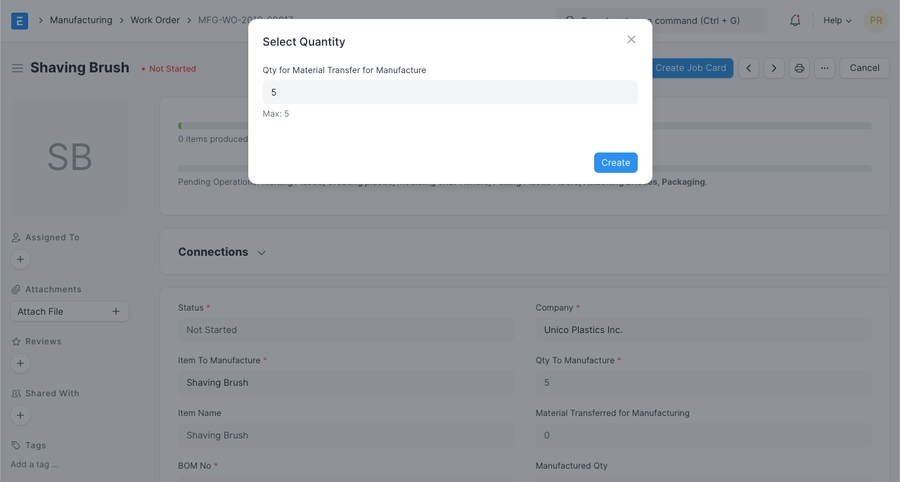 Dialog For qty