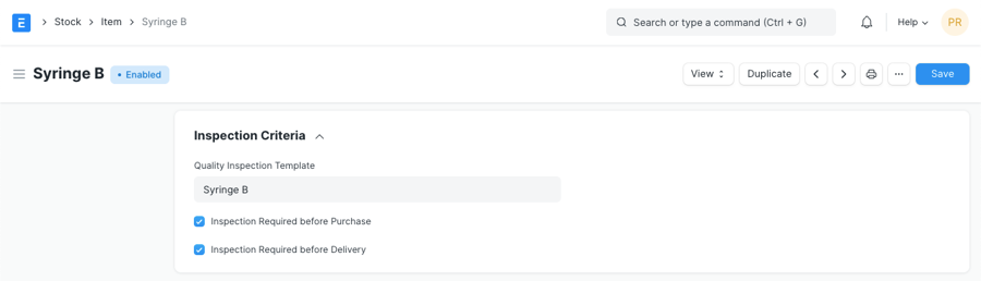 Enable Quality Inspection