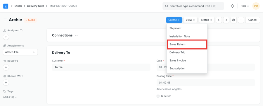 Original Delivery Note