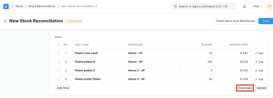 Stock Reconciliation