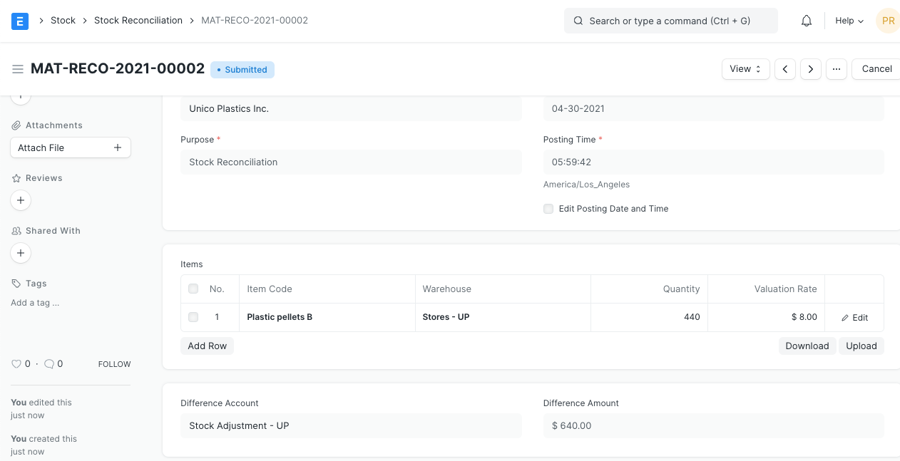Stock Reconciliation
